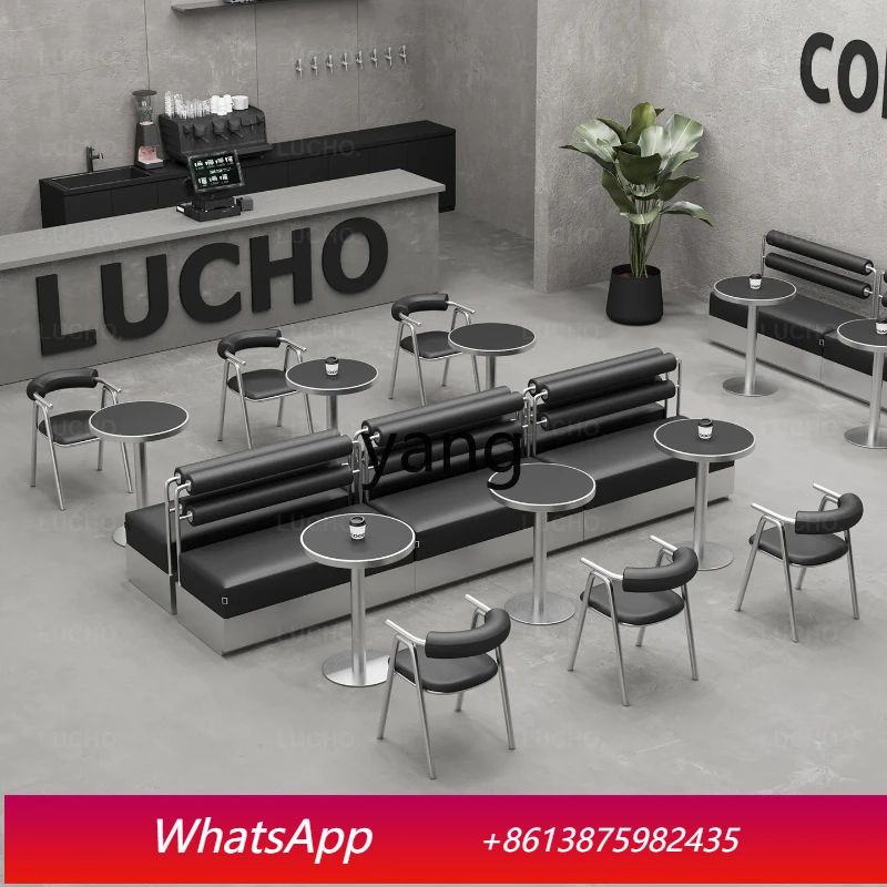 

LMM Cafe Tables and Chairs Western Restaurant Sofas Clear Bar Small Wine Bar Stainless Steel Tables and Chairs