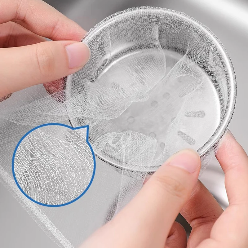 

New 100Pcs/Pack Disposable Sink Filter Kitchen Sewer Net Garbage Filter Bag Sink Strainer Bathroom Drain Hair Anti-blocking Net