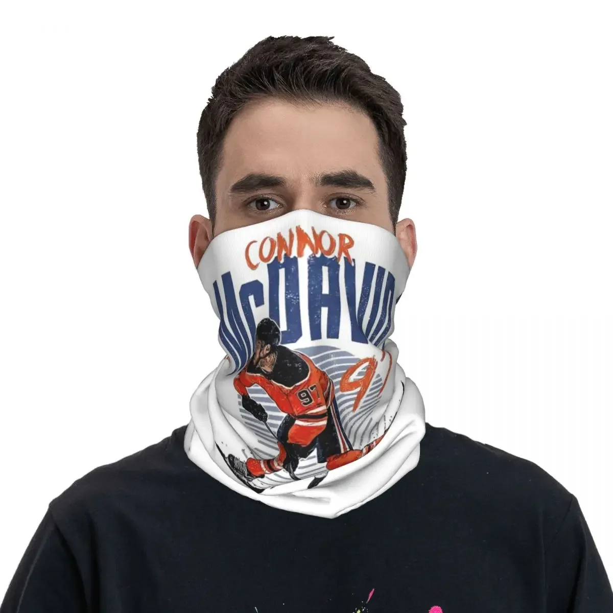 Connor McDavid 97 For Edmonton Oilers Fans Bandana Neck Gaiter Printed Face Scarf Balaclava Outdoor Sports For Men Women Adult