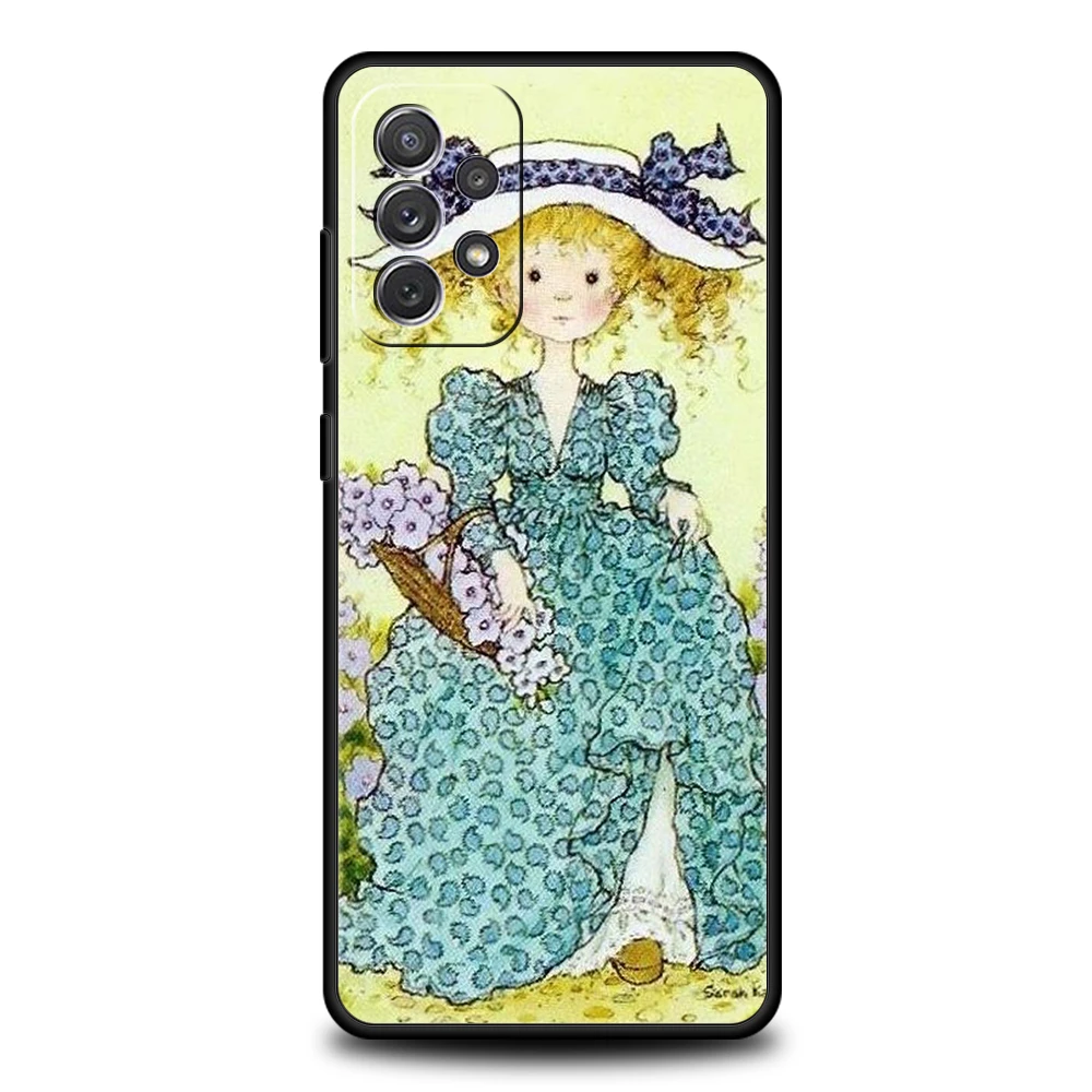 حافظة لهاتف سامسونج جالاكسي A55/A35/A15/A14/A13/A25/A71/A72/A73/A32/A33/A52/A52S/A41/5G غلاف ناعم من البولي يوريثان سارة كاي بنات لطيف #6