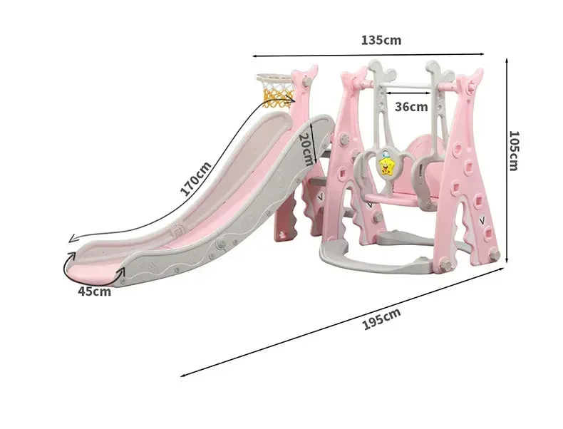 Babyglijbaan 4-in-1 kinderen binnenhuis veiligheidsglijbaan schommelstoel glijbaan combinatie kleuterschool kinderen speeltuin sportspel speelgoed