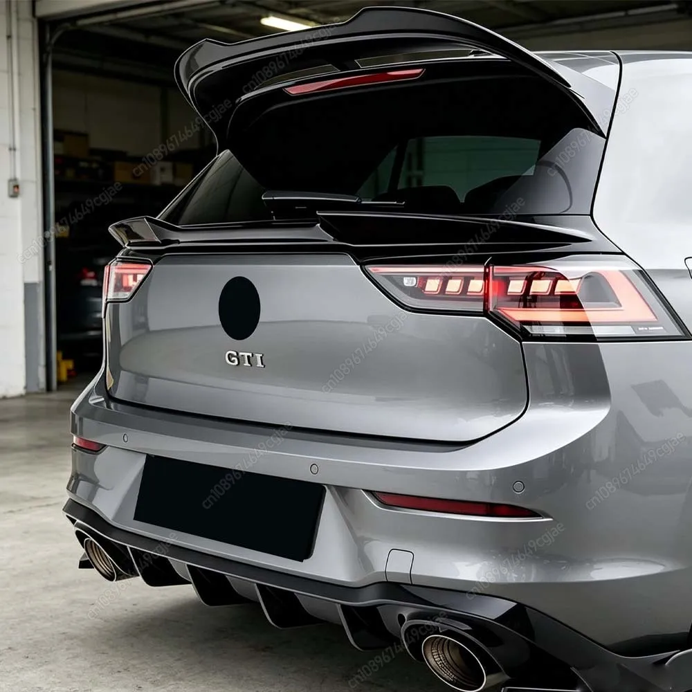 Club Sport Style Auto-Heckspoiler aus ABS in Hochglanz-Schwarz für VW Golf 8 GTI GTD GTE R-Line R 2019-2024 Tuning