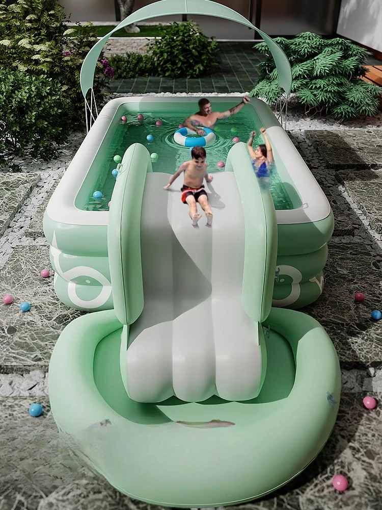 

Inflatable swimming pool Household thickened adult outdoor large pool with slide