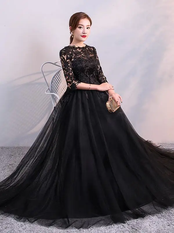 

Bla Evening Gown Women's High-End plus Size Performance Host Adult Ceremony Dr Increased Size Evening Gown