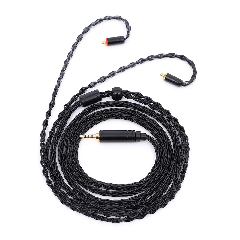 XINHS 3.5mm 8 Core Black Silver Plated Cable MMCX 0.78mm 2Pin QDC TFZ Earphone Upgrade Cable image 4