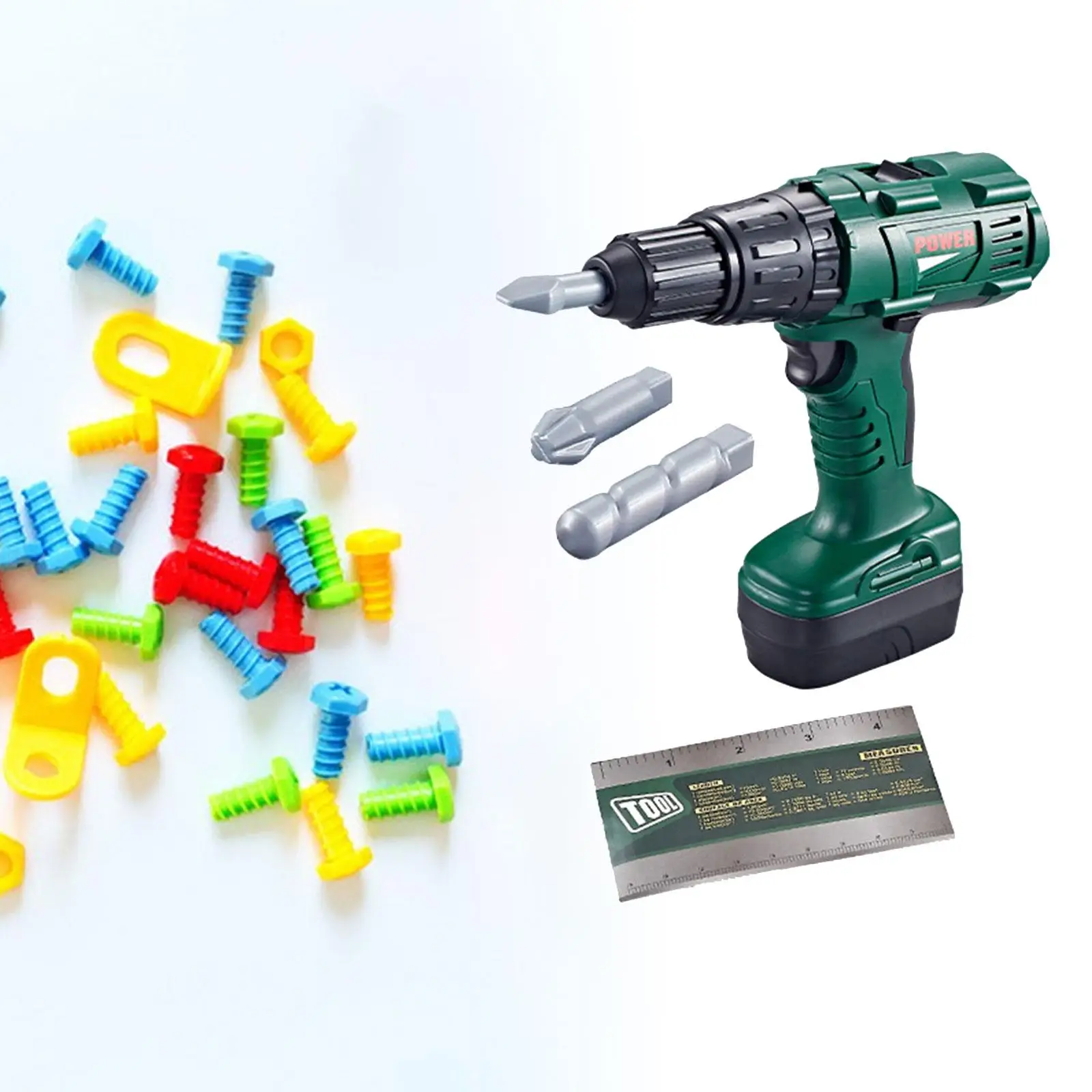 Motosierra de juguete para niños, juego de vástago, regalo, juego de herramientas para niños de 3 a 5 años