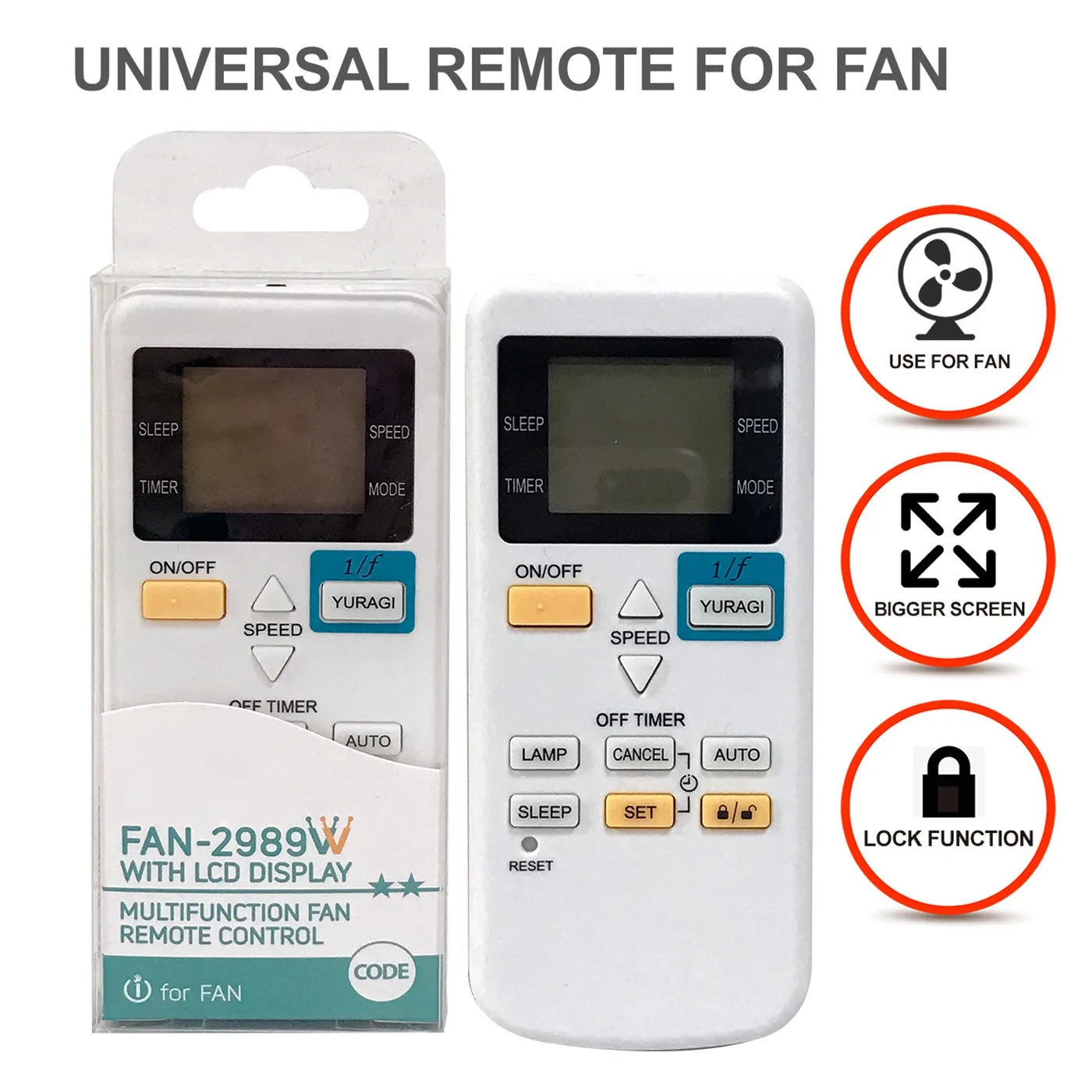 FAN-2989W Uniwersalny pilot zdalnego sterowania wentylatorem