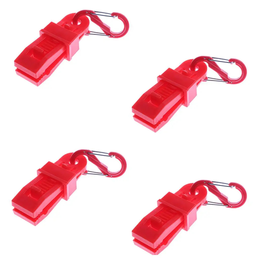 2x4 Piece Plastic Tent Tarp Clips Tie Down Awning Clamps Outdoor Survival Tool