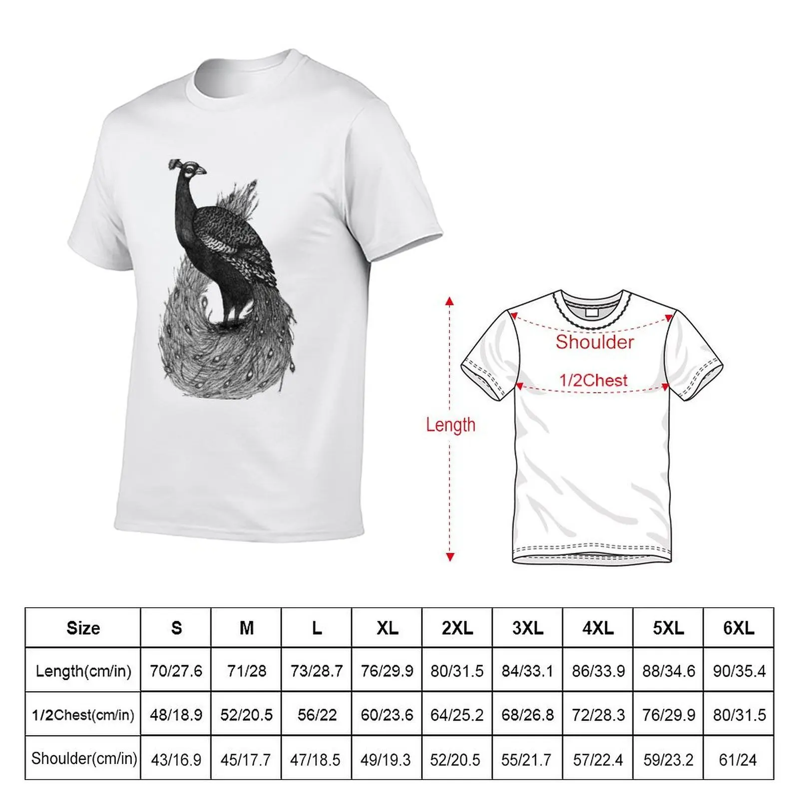Long Tailed Peacock T-Shirt cute clothes summer top t shirt for men