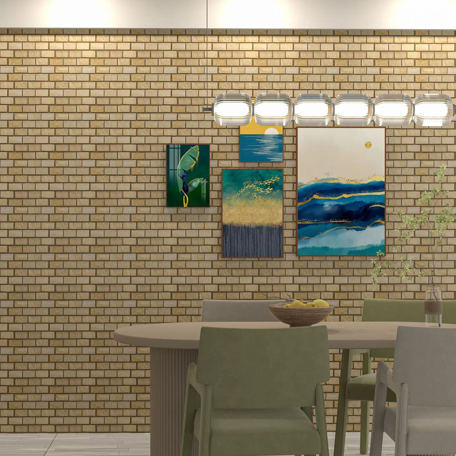 10 PCS 3D Wall Tiles Panels Peel and Stick 11.8" * 11.8" Faux Brick in Wallpaper for Walls 3D Wall Tiles Textured