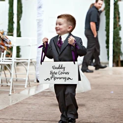 Flower Girl Ring Bearer Wedding Sign Wall Sticker Quote Daddy Here Comes Mommy Wedding Board Sticker Party Decor