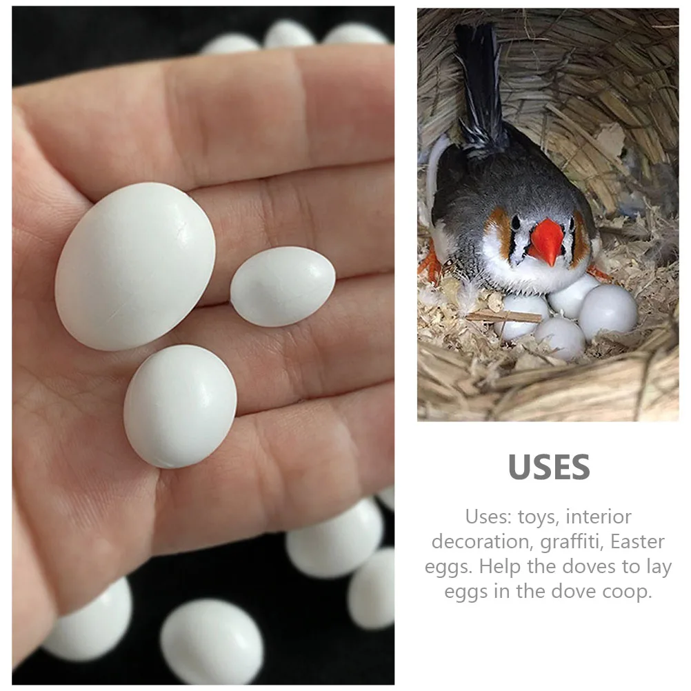 

12pcs Artificial Bird Eggs Fine Craftsmanship Plastic Shell Durable Multi Function Toys Interior Decoration Solid Plastic