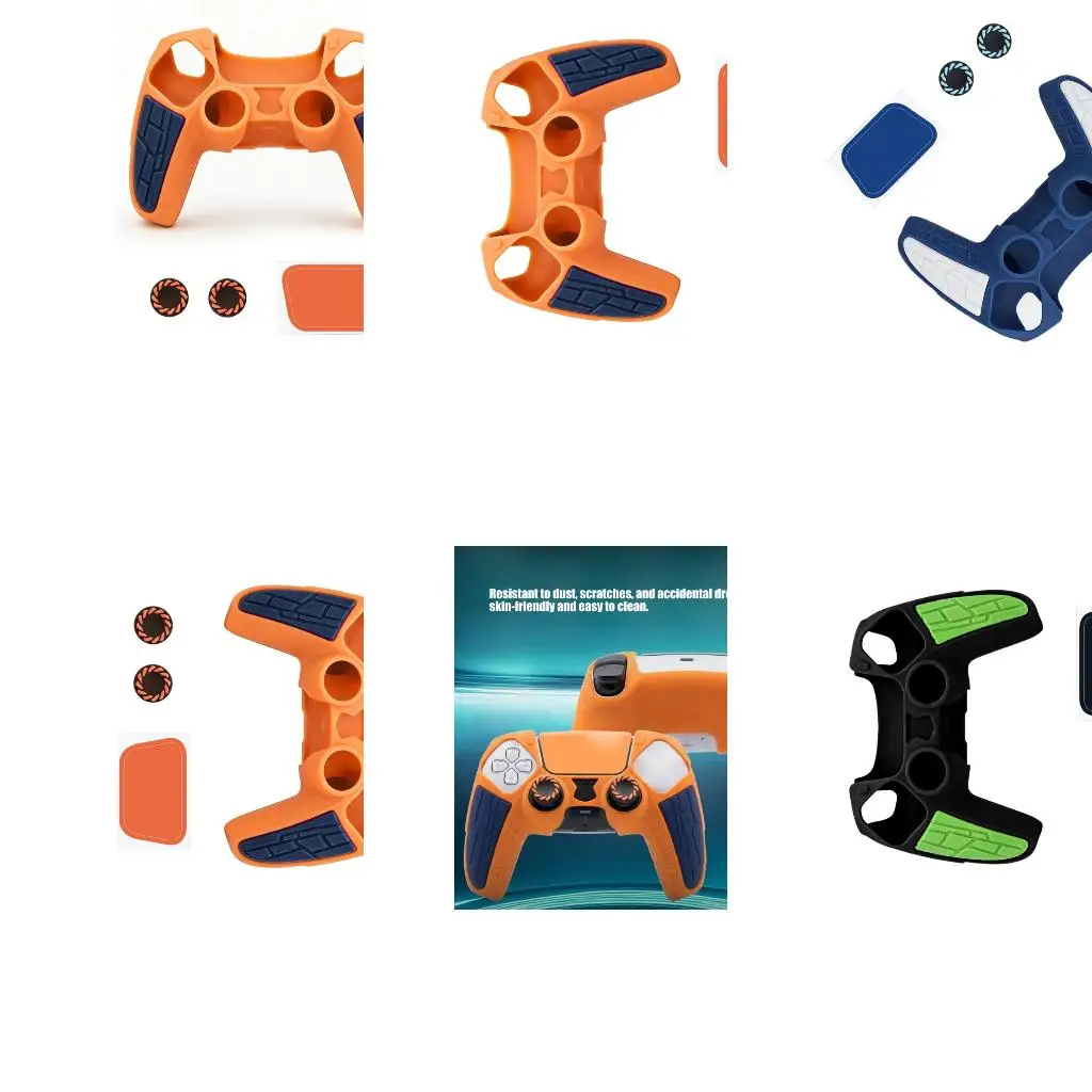  Precise Fit Gamepad Case Flexible Silicone Strong Controller Skin with Ergonomic Design Shell for P5 Controller
