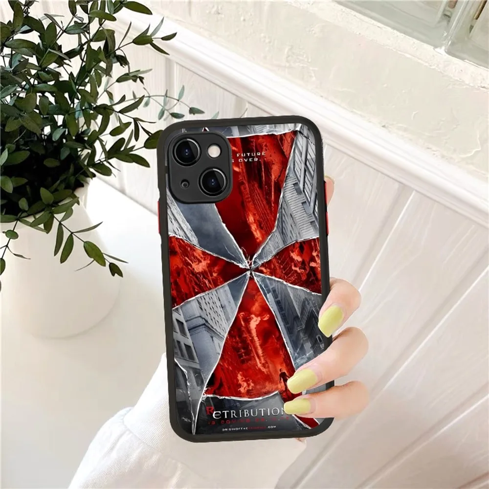 R-RESIDENT E-EVIL Phone Case for iPhone 14 11 12 13 Mini Pro Max 8 7 Plus X XR XS MAX Translucent Matte Cover