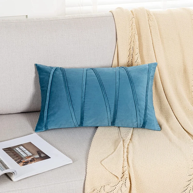 Inyahome  Decorative Plush Velvet Throw Pillow Covers Sofa Accent Couch Pillows for Bed Living Room Square Pillow Cases