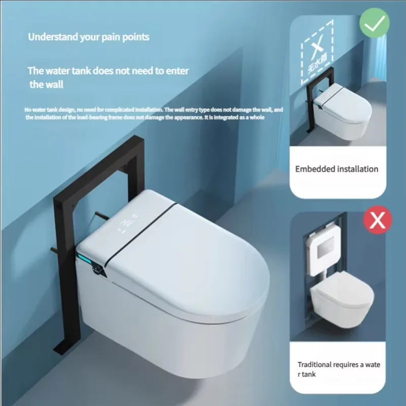 Wall-hung Smart Toilet  Sanitary Wares Wc Automatic Toilet for Home Smart Toilets with Voice Control