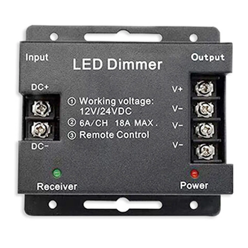 Controlador monocromático LED de 18A, atenuador de 12V y 24V con Control remoto táctil inalámbrico RF para barra de luz de un solo Color