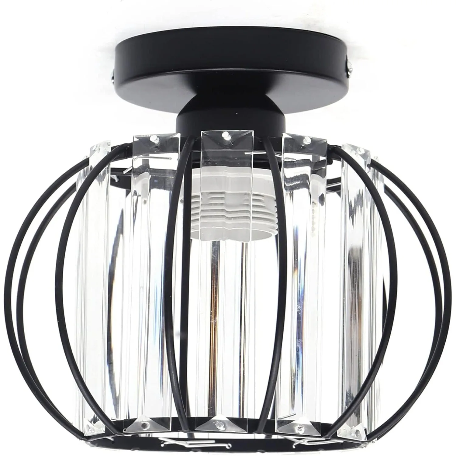 1 ضوء كريستال صغير الثريا شبه فلوش جبل تركيب المصابيح قفص معدني صناعي تجهيزات الإضاءة قلادة صغيرة