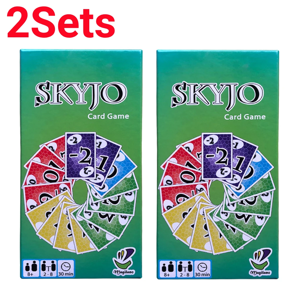 2Sets Skyjo Card Game Multiplayer The Ultimate Cards Game Family Entertainment Exciting Classic Board Game for Friends Party