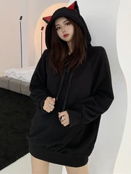 Jmprs Cat Ears Y2K Hoodies Women Harajuku Gothic Loose Sweatshirt Vintage Long Sleeve Oversize Bf Streetwear Fall Pullover Tops