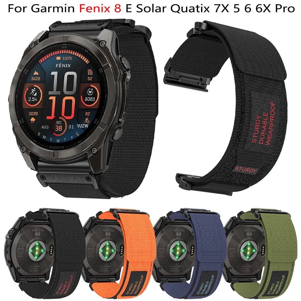 1PCS 22mm or 26mm Nylon Strap for GARMIN FENIX E 8 7 7X PRO Quickfit Woven Bracelet Tactix 8/Descent G2/Instinct 3/Enduro 3 Band