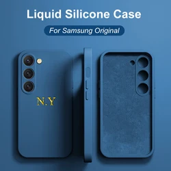 Spersonalizowane etui z niestandardową nazwą dla Samsung Galaxy A54 A53 A52 S24 S23 S22 S21 Ultra Plus etui z ciekłego silikonu A34 A33 A32 A14 5g