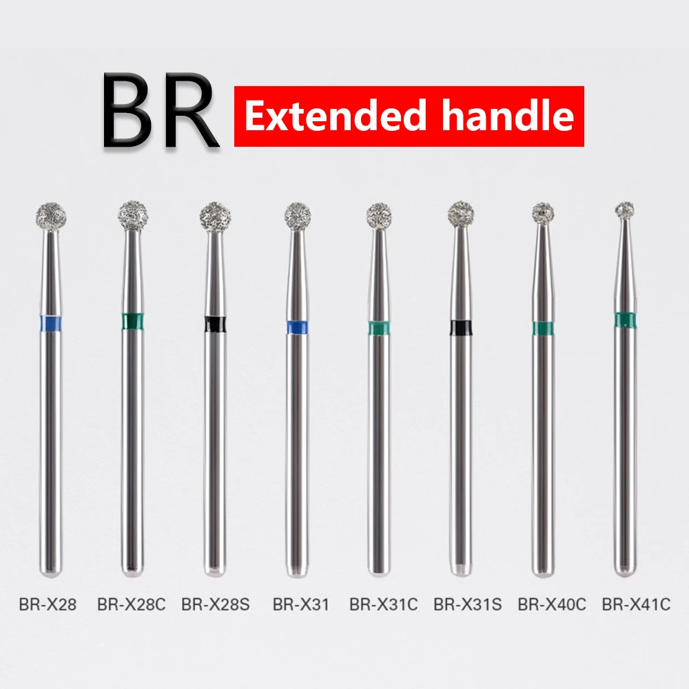10pcs Dental High Speed Diamond Burs Dentistry Cavity Preparation/Crown Preparation Use on Fillings 1.6mm Depth Cutting Drills