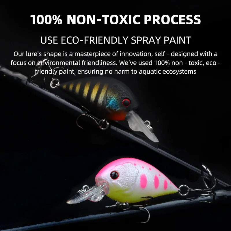Magic Works Micro Crankbait 35mm MR 4.0g Bass Crankbait Galleggiante Mini esca dura Esche da pesca in fiume Richiamo artificiale Esche persico