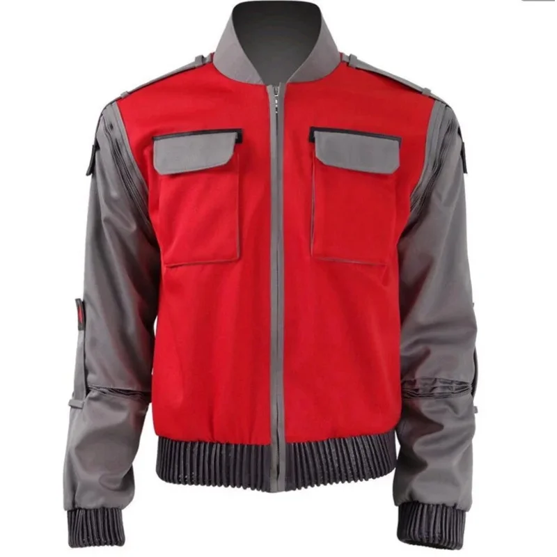 

Back To The Future Cosplay Costume Jr Marlene Seamus Marty Mcfly Jacket Red Outwear Coat Tops