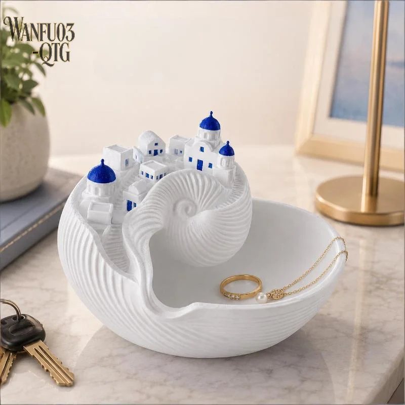 Hot Sale Conch Shell Shape Catchall Bowl Shelf Display Spiral Divider Shell Key Bowl Desktop Decor Organizer Tray
