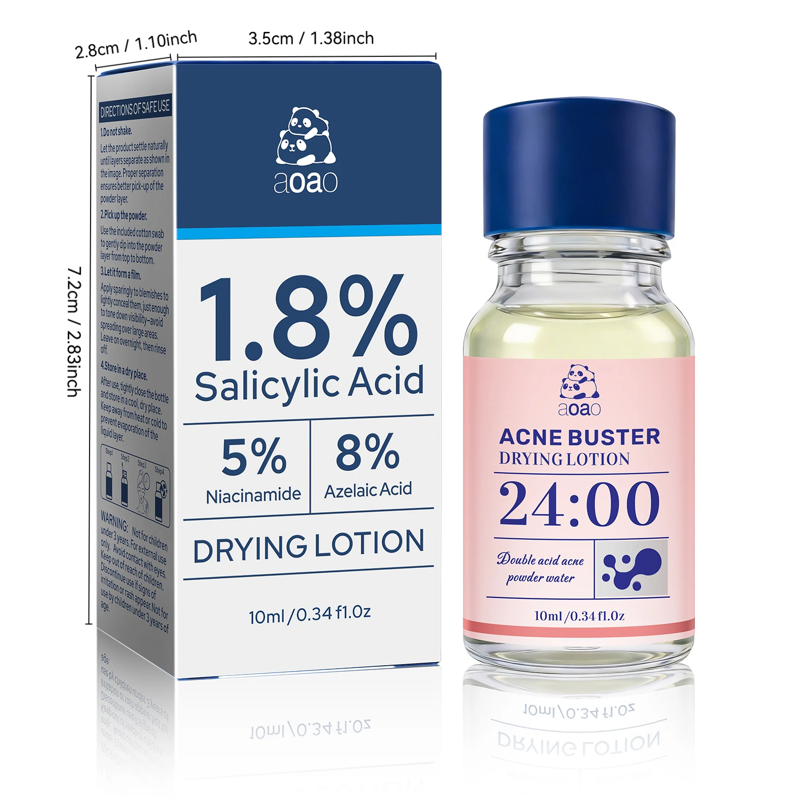 Acne Buster Drying Lotion 10ml, With Salicylic Acid Niacinamide Zinc Oxide, Refining Facial Skin Care Spot Lotion for Daily Use