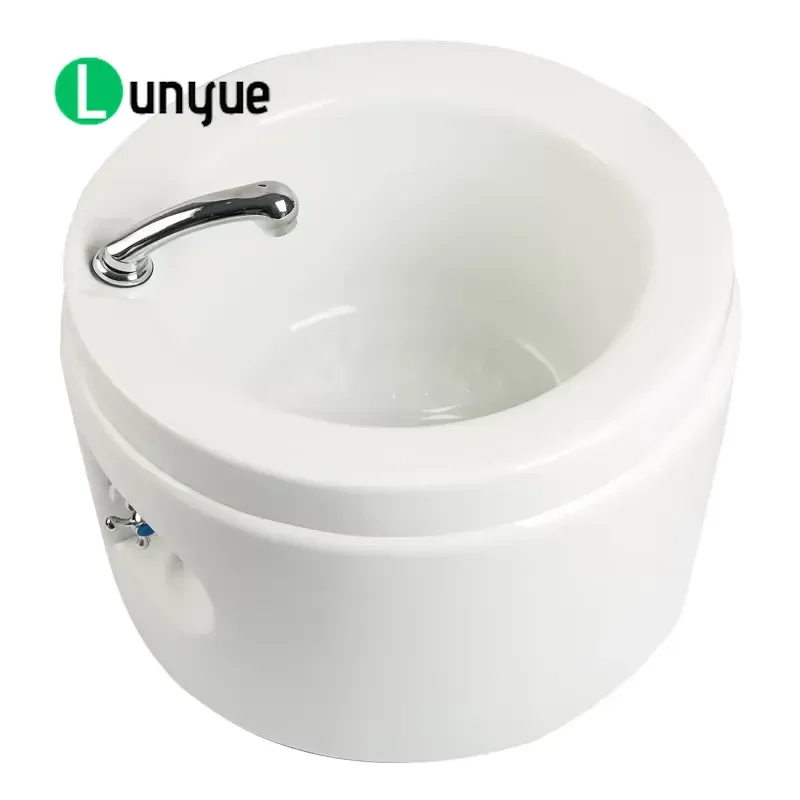 Multifunctional Modern White Ceramic Foot Bath Chair 52x52x40cm Custom Foot Therapy Spa Basin for Home Relaxation