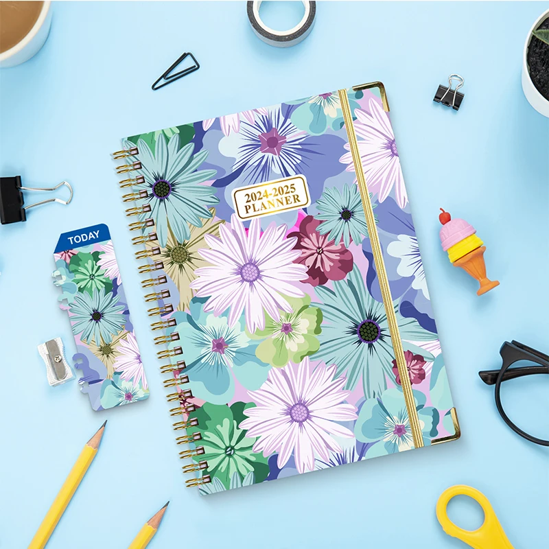 2024-2025 English Notebook A5 Metal Coil Notebook Weekly Schedule Weeks Planner Schedules Stationery Office School Supplies