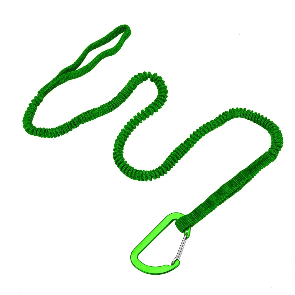 2 Pack Kayak Paddle Leash, Paddle Board Leash Fishing Lanyard Tool with Carabiner Kayaking Accessories Green