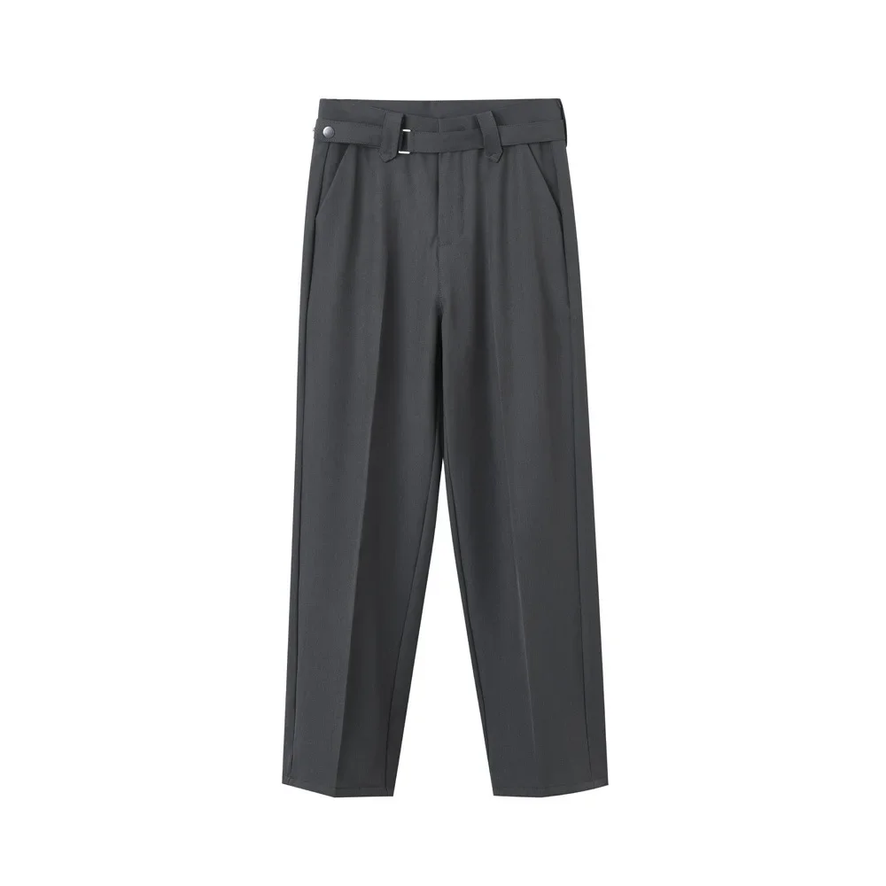 American Korean Style New Fashion Men's Solid Color Loose Simple Basic Casual Trendy Straight Suit Pants Male Trousers Clothes
