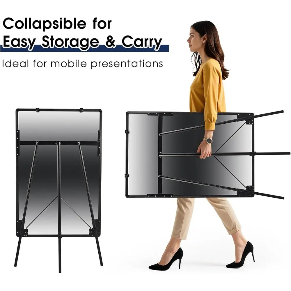 حامل سبورة بيضاء مغناطيسي بارتفاع قابل للتعديل، لوحة مسح جاف بإطار من الألومنيوم مقاس 36 × 24، لوحة كتابة قائمة كبيرة للمنزل والخارج