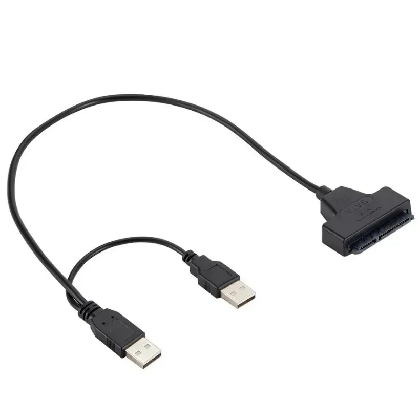 MnnWuu-Cable SATA a USB 2,0, adaptador de 22 pines para disco duro externo HDD SSD de 2,5 pulgadas, Cable USB 2,0 a SATA