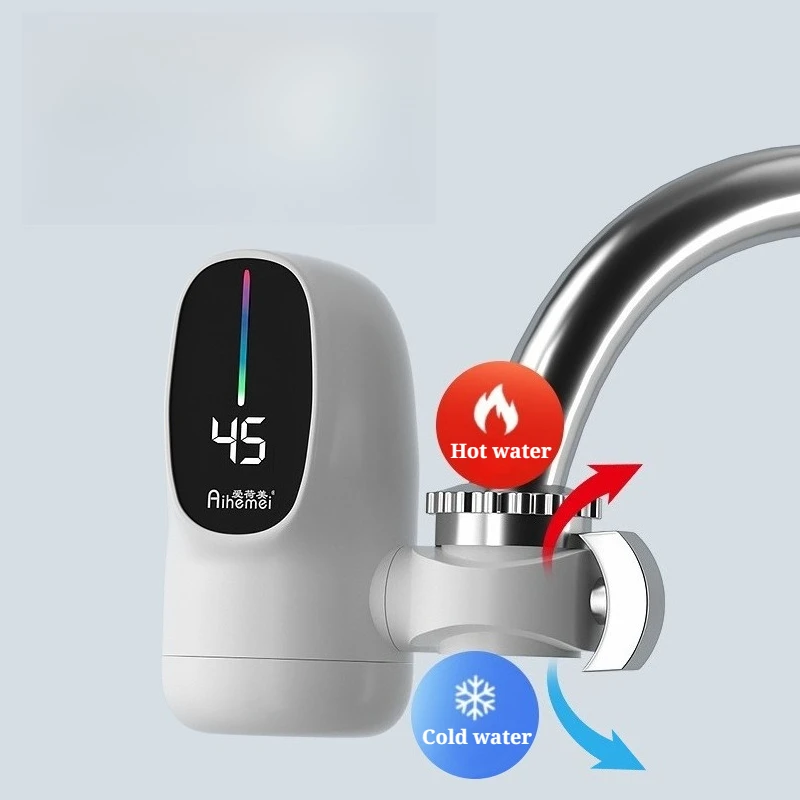 No Installation Required Instant Hot Water Heater Faucet Kitchen Bathroom Quick Heating Temperature Display Convenient Faucets