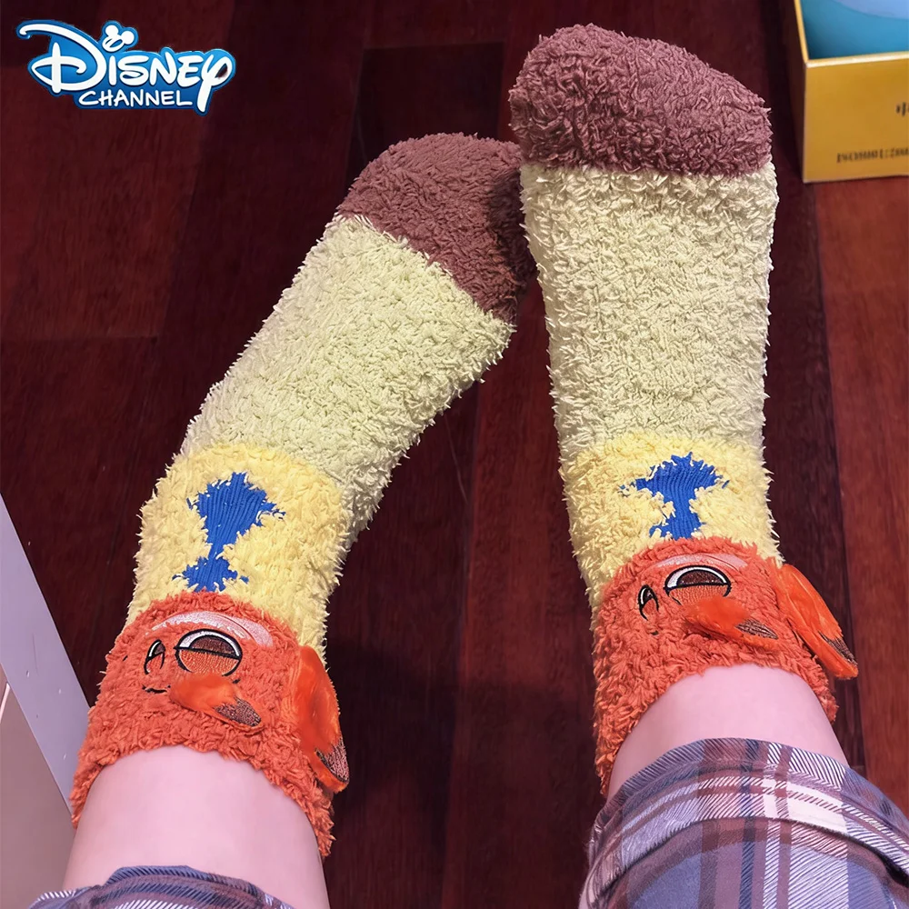 

Zootopia Nick Plush Couples Mid Tube Socks - Зимние теплые мягкие удобные, забавные носки для сна в стиле аниме, подарок для фанатов