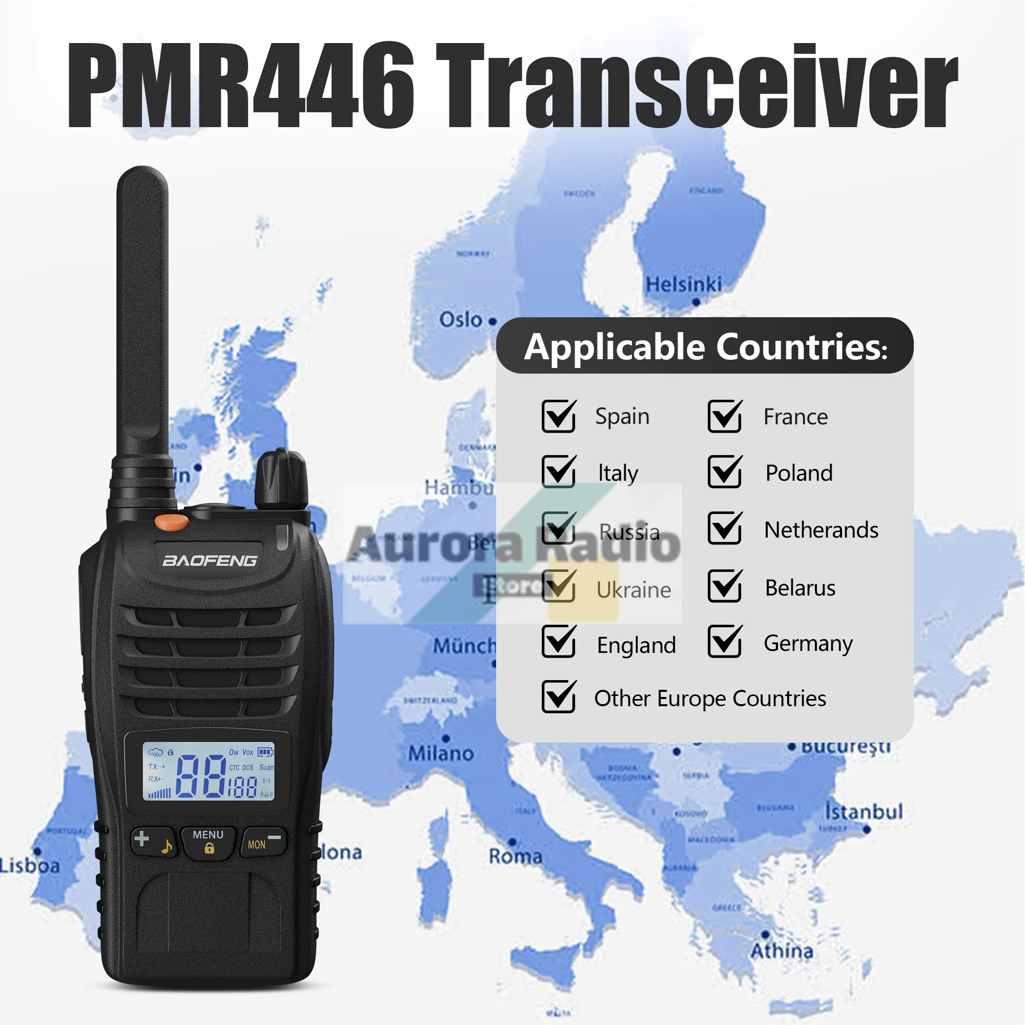 2/4PCS Baofeng E88 Walkie Talkie PMR446 For European Countries BF-E88 446.00625-446.19375MHz 16 Channels Kids Radio BF-88ST Pro
