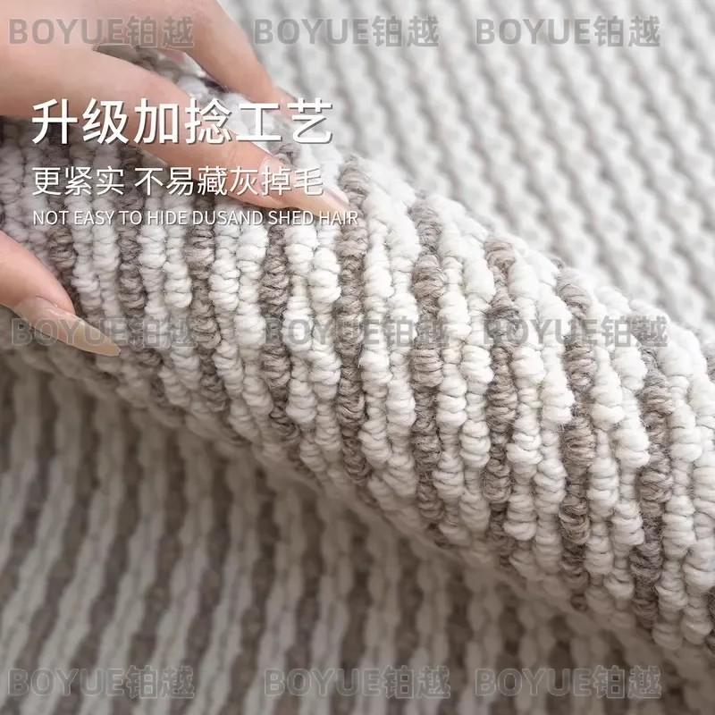 Wool Carpet Modern Minimalist Luxury Living Room Bedroom Rug Thickened Dirt Resistant Easy Care Floor Mat