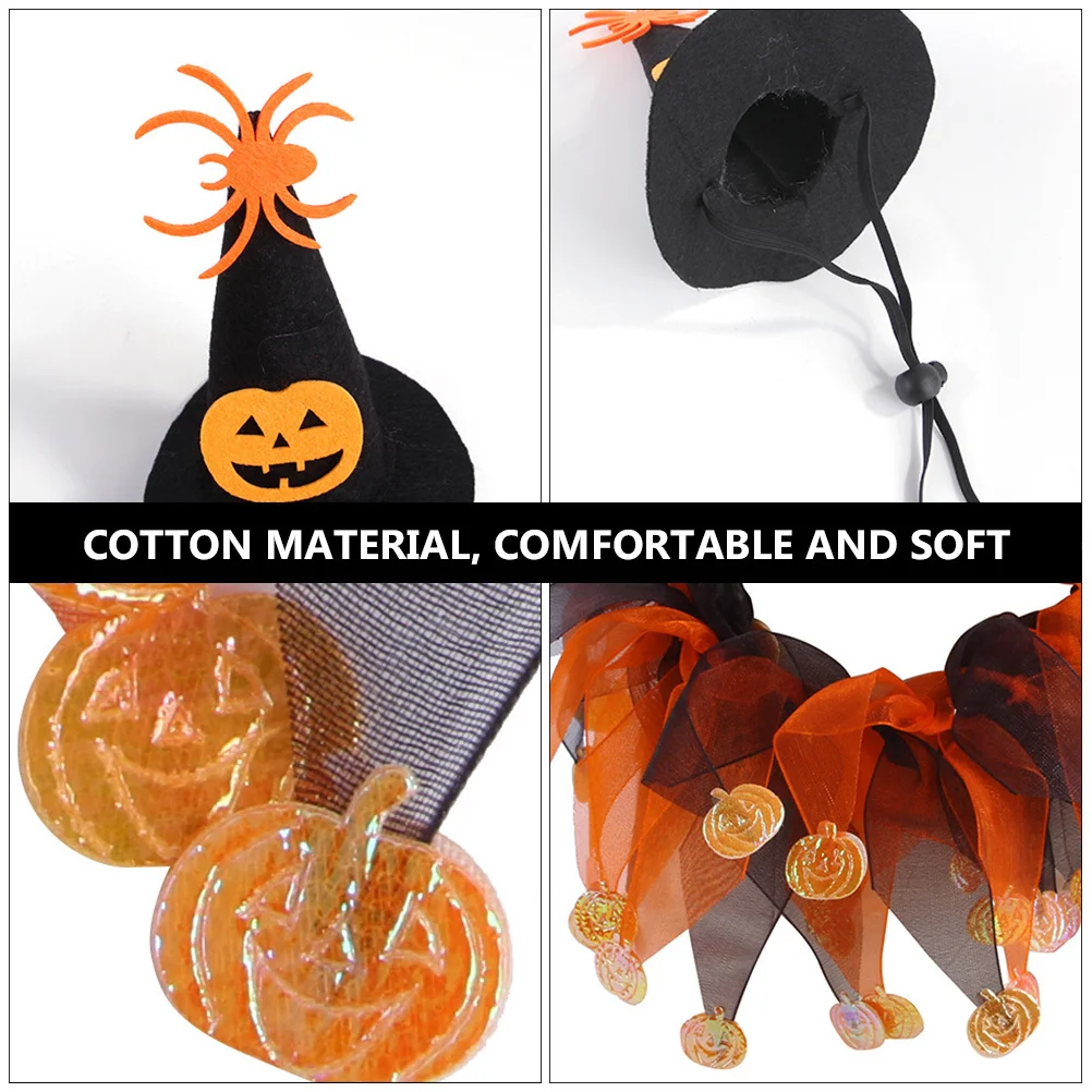 

1 set Halloween Cat Hat Scarf Set Cute Pet Costume Washable Party Decoration Photography Props Pet Halloween Costume