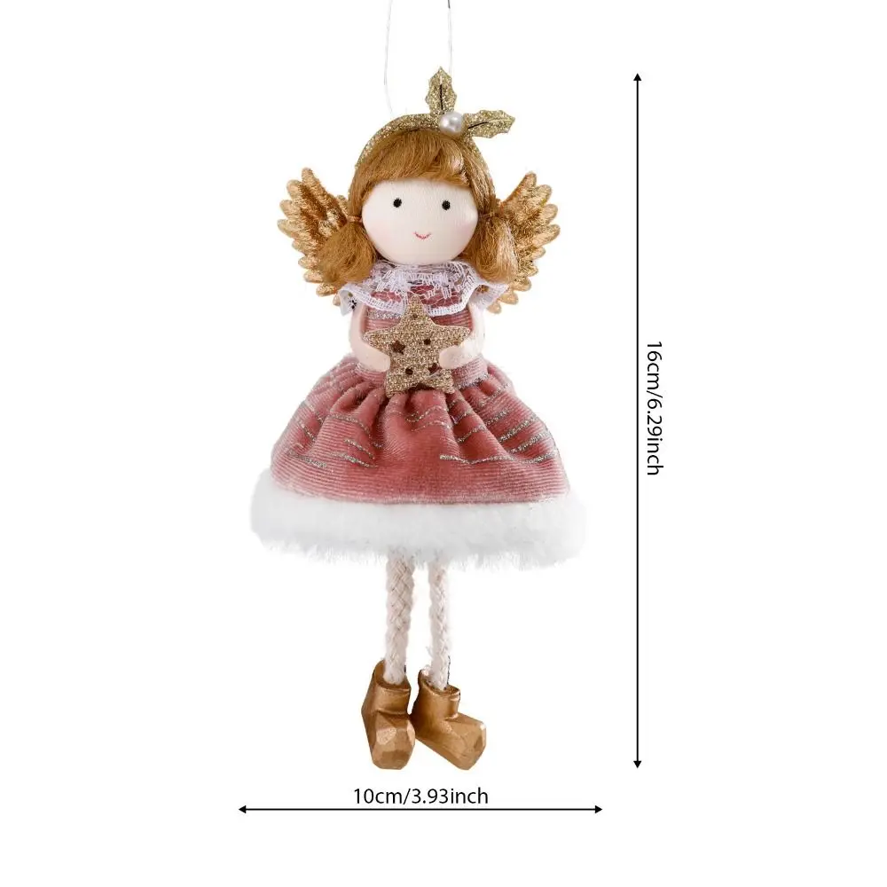 

Christmas Feature Angel Wings Girl Pendant Fashionable Cute Skirt Ornament Snowflake Angel Xmas Tree Pendant Dining Room