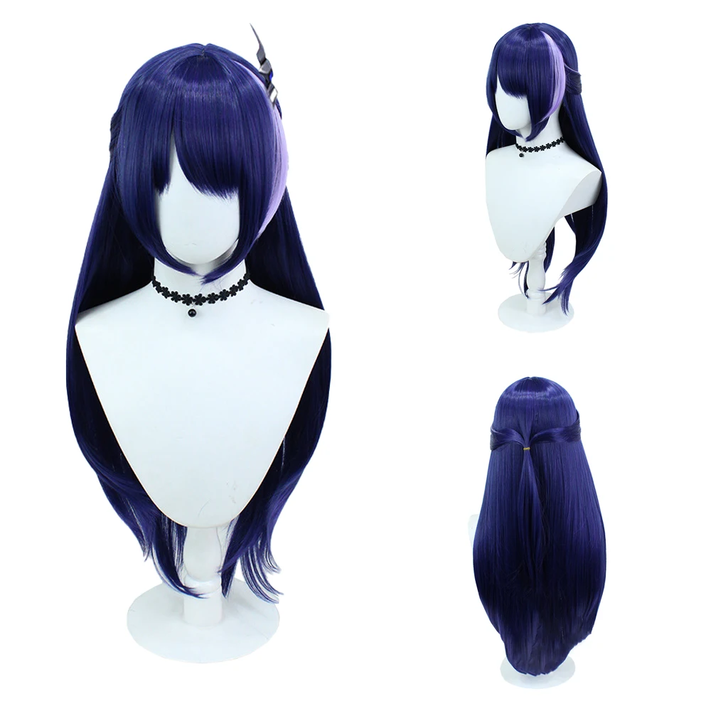 Game Anime Berkualitas Tinggi Honkai: Star Rail ‌   Acheron ‌ ‌   Rambut Sintetis Cosplay Wig Harian Karnaval Halloween 32 Inci Tahan Panas