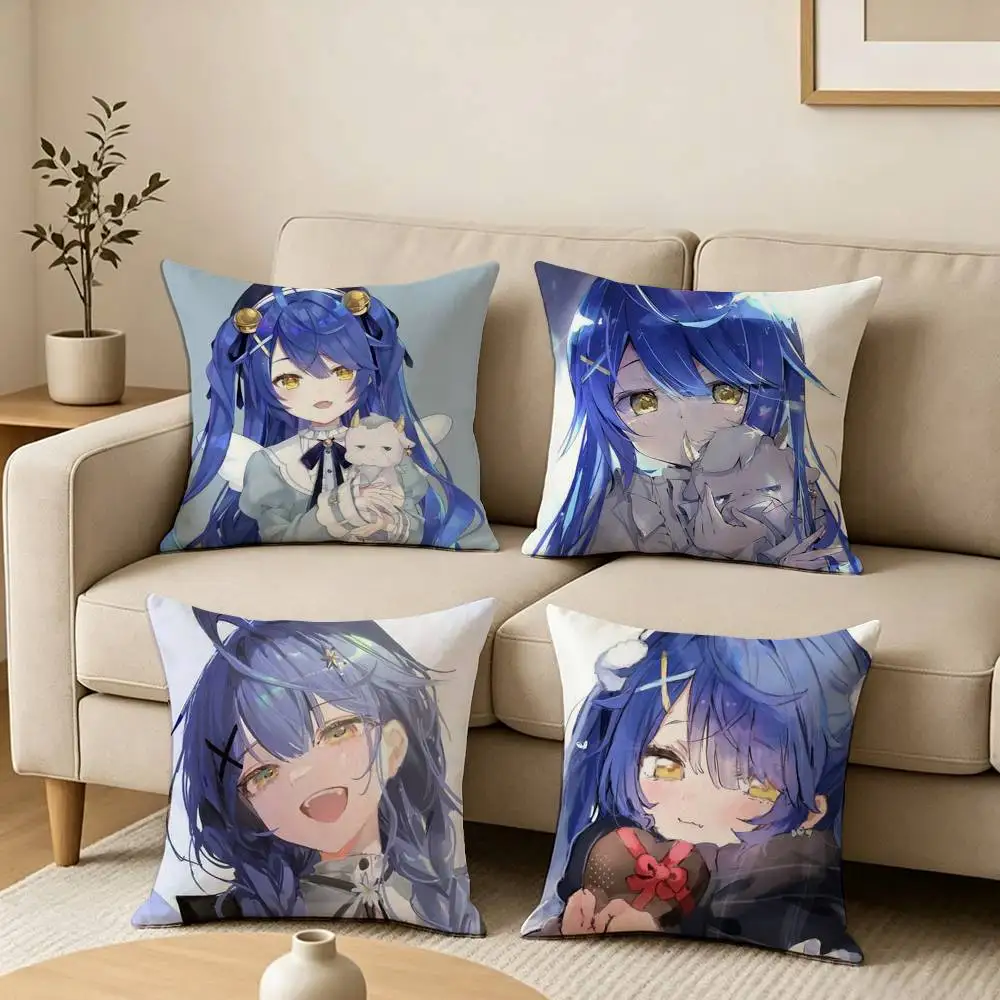 The VTuber A-Amamiya Kokoro Square Double-Sided printed Pillow Case Bedroom Bedside Pillow Sofa Cushion Cover