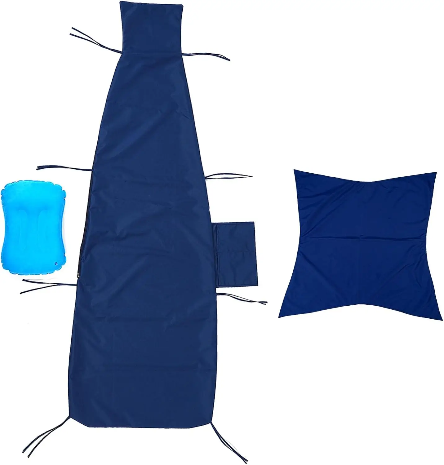 

Waterproof Outdoor Lounge Chair Cushion Cover with Inflatable Headrest, Navy Blue for Patio Hammock