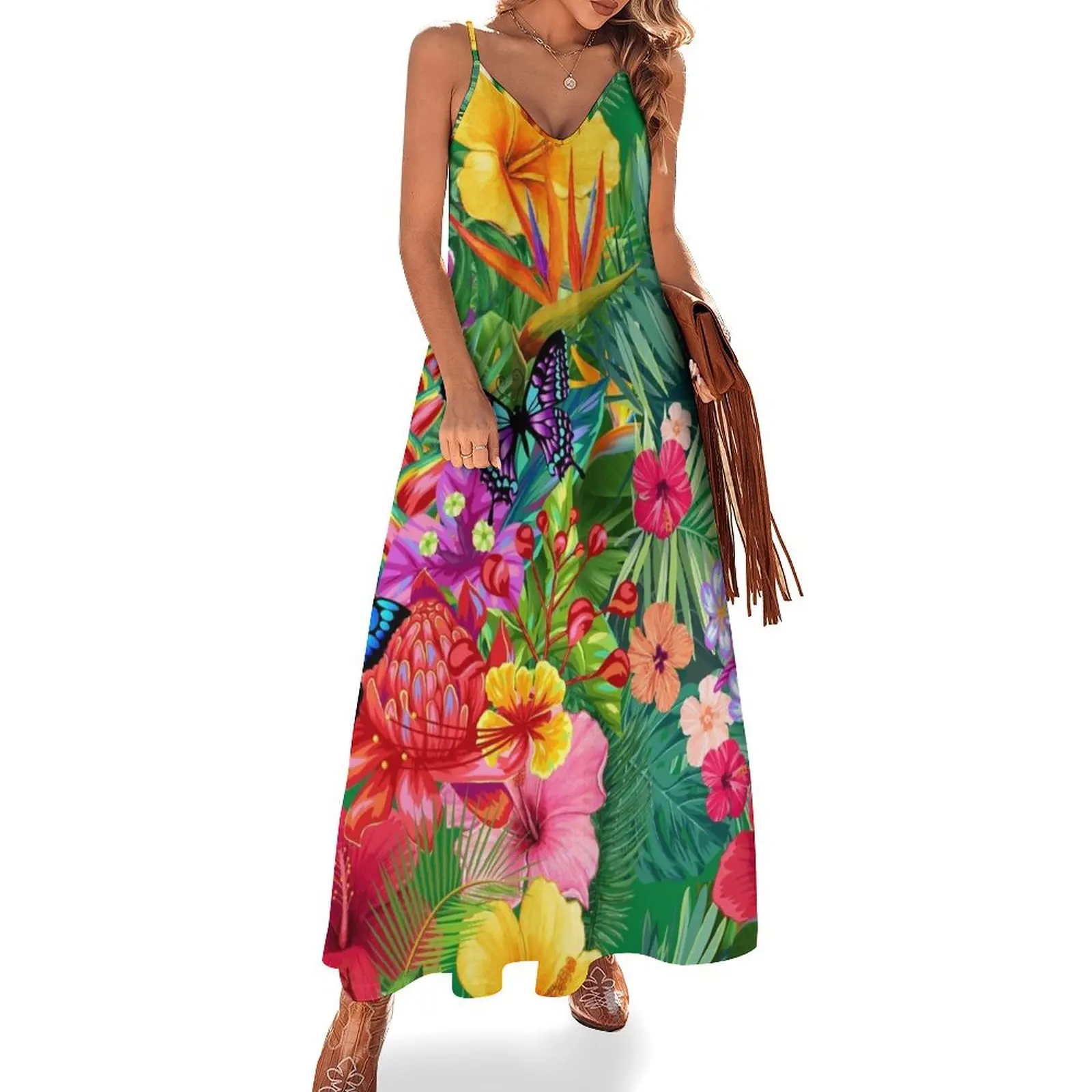 

Hawaiian aloha,TROPICAL HAWAIIAN DESIGN Sleeveless Dress dress party night dresses for women 2024 luxury designer party Dress