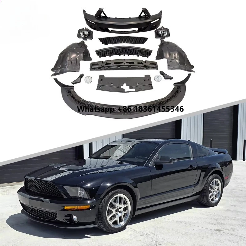 

Комплект для переоборудования в стиле GT500 для Ford Mustang 2005-2009: передний сплиттер, передний бампер, противотуманные фары, обвес