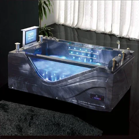 air massage jet Two people triangle luxury whirlpool  acrylic indoor spa bathtubs & whirlpools black massage bathtub