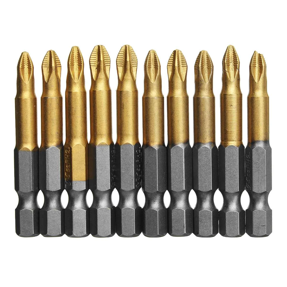 

5/10Pcs PH2 50mmTitanium Coated Anti Slip Bits Electric Screwdriver Bits 1/4" Hex Shank Screwdriver Set For RepairWork